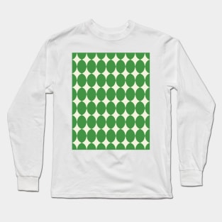 Mid Century Modern Pattern in Green Long Sleeve T-Shirt